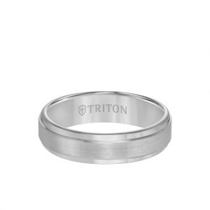 6MM Tungsten Carbide Ring - Satin Finish Center and Step Edge - 11-2133-6