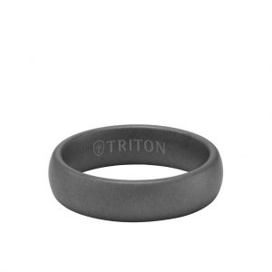6MM Tungsten Carbide Ring - Light Sandblasted Finish and Rolled Edge 11-6055-6